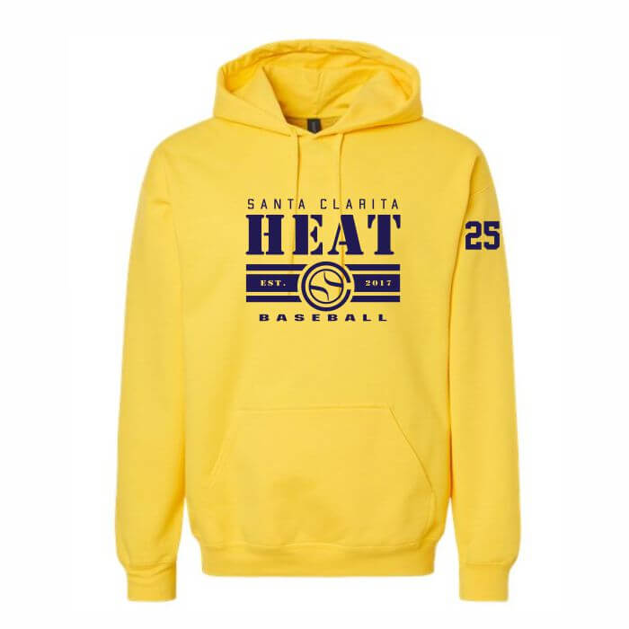 Gildan yellow hood big logo
