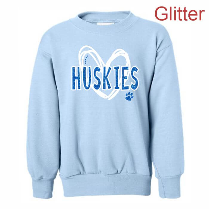 Glitter light blue crewneck sweatshirt