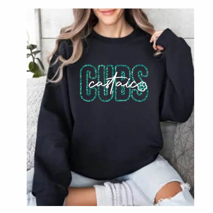 glitter crewneck sweatshirt
