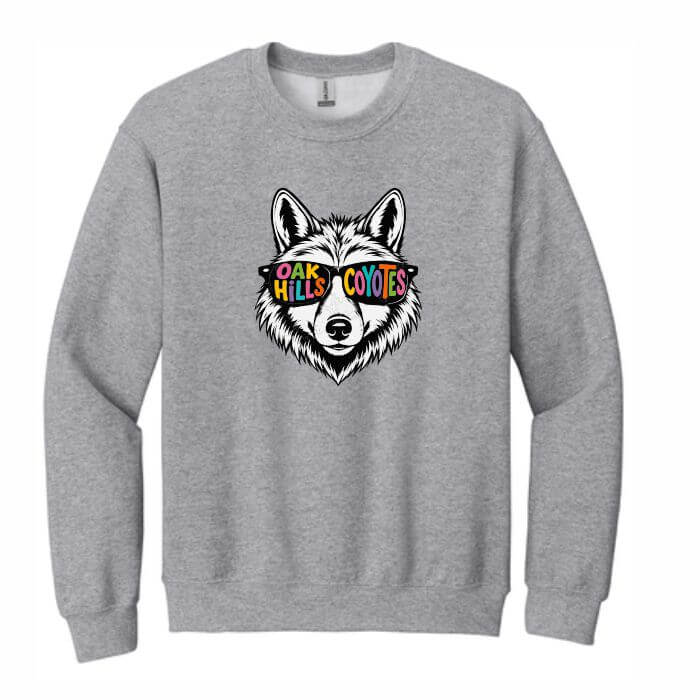 grey crewneck sweatshirt