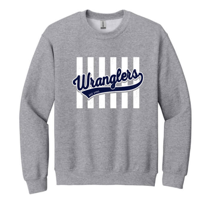 grey stripe crewneck sweatshirt