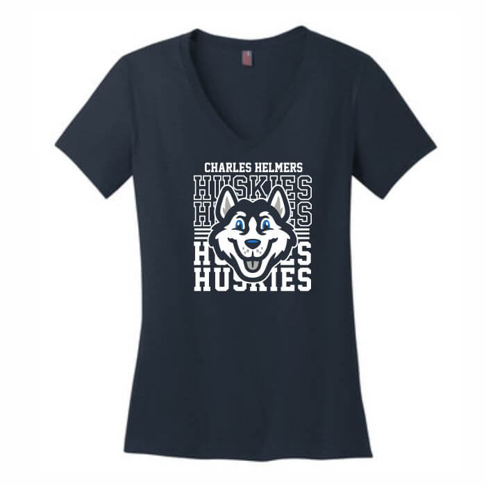 navy lady vneck