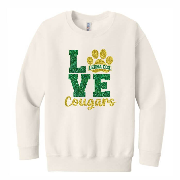 love crewneck glitter